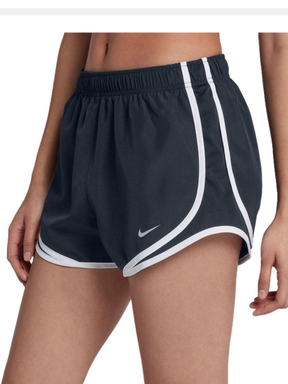 Nike Black Athletic Shorts with White Piping